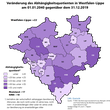 Karte des Abhängigkeitsquotienten in Westfalen-Lippe Karte des Abhängigkeitsquotienten in Westfalen-Lippe