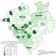 Karte zu den Hilfen zur Erziehung in Westfalen-Lippe nach Jugendamtsbezirken - bezogen auf 10.000 Einwohner*innen der unter 21 jährigen Bevölkerung