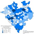 Karte zu den Hilfen zur Erziehung in Westfalen-Lippe nach Jugendamtsbezirken